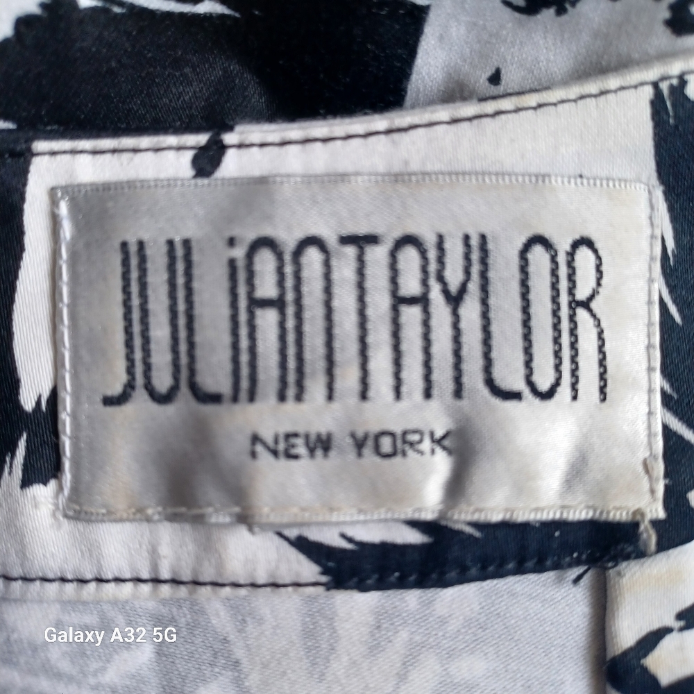 Julian Taylor Women  Size 14 Black and White Floral Midi Dress - Picture 2 of 12